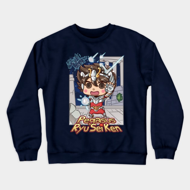 Pegasus Ryu Sei Ken Crewneck Sweatshirt by dewanata_18